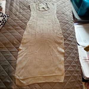 Modern Citizen Ribbed Knit Sleeveless tunic Dress Size Large Neutral Minimalist